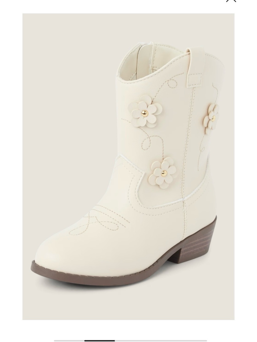 Gymboree Cream Floral Western Boot for girls size 11